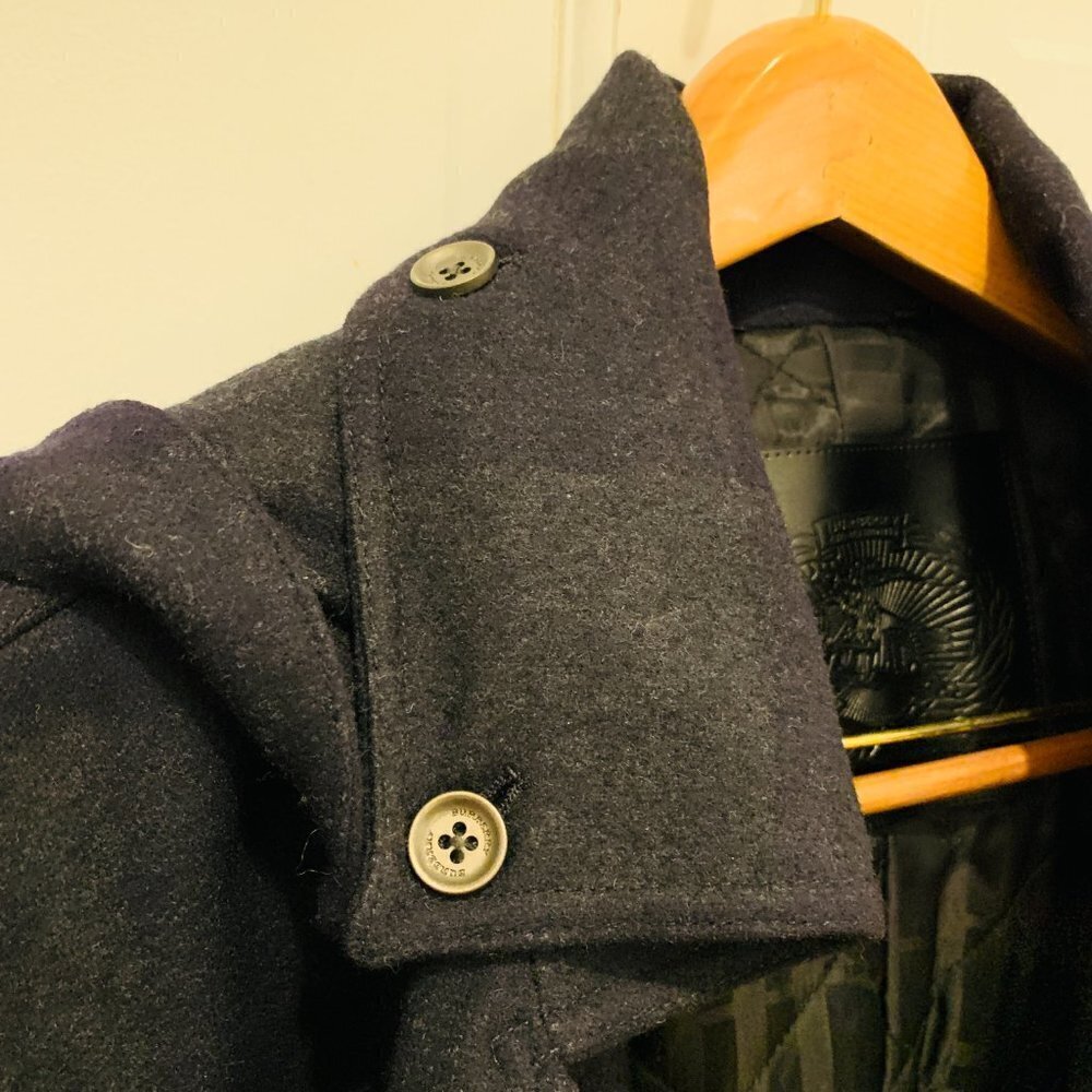 Vintage Burberry Wool Coat Women Size Large - Picture 15 of 16